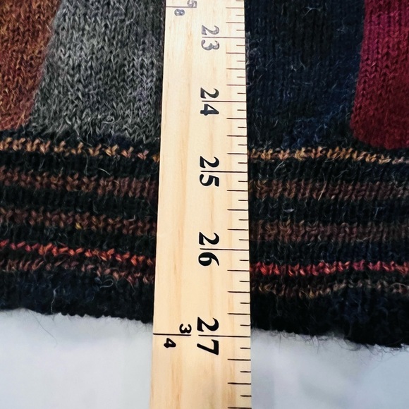 Tuttle 100% Alpaca wool colorful geometric pattern crew neck pullover sweater L - Picture 6 of 9